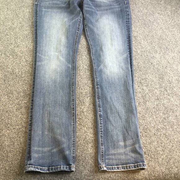 Seven7 Jeans Mens 32x30 Blue Slim Straight Fit Denim Stretch Whiskering Faded - Picture 4 of 11